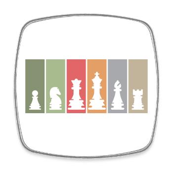 Chess pieces retro chess player club team logo - Square fridge magnet - white - Front