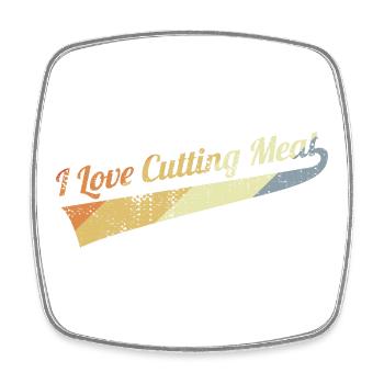 I love to cut meat - Square fridge magnet - white - Front