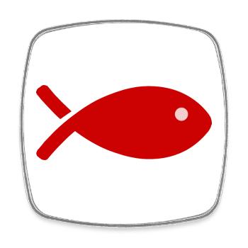 FISCH - Viereckiger Kühlschrankmagnet - Weiß - Vorne