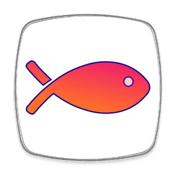 POISSON. SARDINE. POISSON. POISSON D'AVRIL. MER - Magnet carré - blanc - Devant