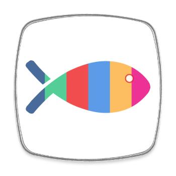 POISSON. SARDINE. POISSON D'AVRIL. MER. OCÉAN. NAT - Magnet carré - blanc - Devant