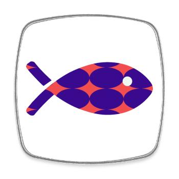 FISCH - Viereckiger Kühlschrankmagnet - Weiß - Vorne