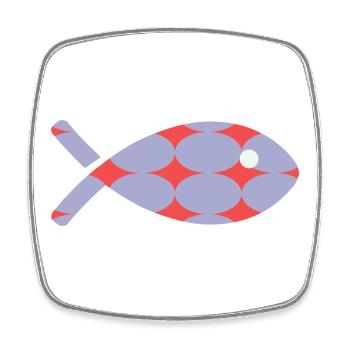 SARDINE. FISH. APRIL FOOL - Square fridge magnet - white - Front