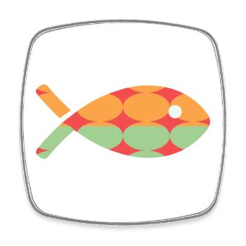 FISH. SARDINE. APRIL FOOL. SEA. OCEAN - Square fridge magnet - white - Front