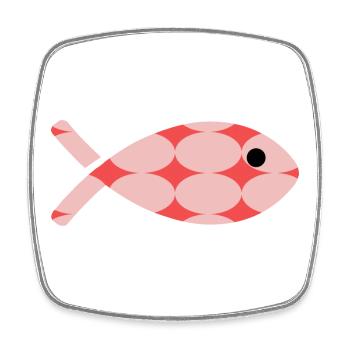 POISSON. POISSON D'AVRIL. MER. OCÉAN. NATURE. HUMO - Magnet carré - blanc - Devant