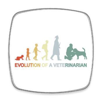 Development from child to veterinarian - Square fridge magnet - white - Front