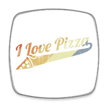 Vintage Pizza Lover Quote - Square fridge magnet - white - Front