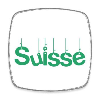SUISSE. PAYS. GENEVE - Magnet carré - blanc - Devant