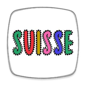 SUISSE - Magnet carré - blanc - Devant