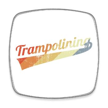 Vintage Trampolinspringen - Viereckiger Kühlschrankmagnet - Weiß - Vorne