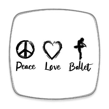 I love ballet - Square fridge magnet - white - Front