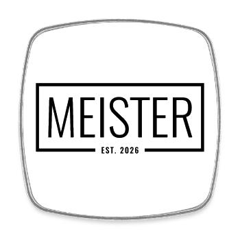 Meister Est. 2026 - Viereckiger Kühlschrankmagnet - Weiß - Vorne