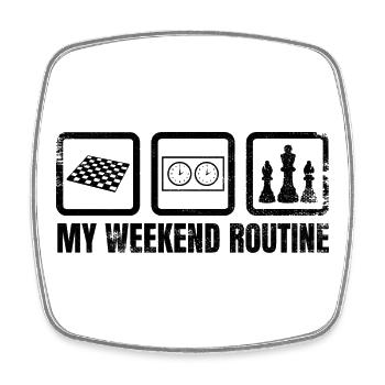 Meine Wochenendroutine - Viereckiger Kühlschrankmagnet - Weiß - Vorne
