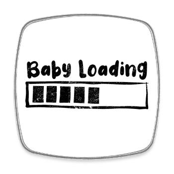 Baby loading - Schwangerschaft - Geschenk - Viereckiger Kühlschrankmagnet - Weiß - Vorne