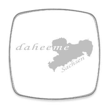 Daheeme - Zu Hause - Sächsisch - Viereckiger Kühlschrankmagnet - Weiß - Vorne