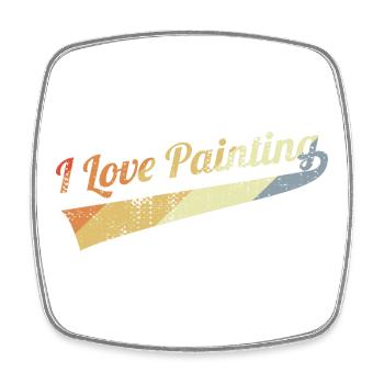 I Love Painting - Square fridge magnet - white - Front