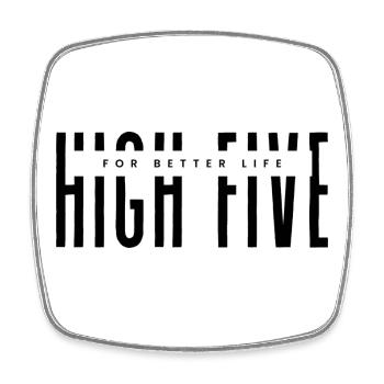 High Five for better life - Viereckiger Kühlschrankmagnet - Weiß - Vorne