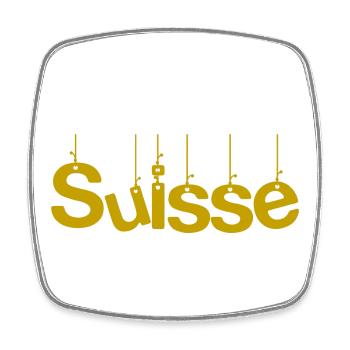 SUISSE. PAYS. GENEVE. SUISSE. HUMOUR. PAYS. DRAPEA - Magnet carré - blanc - Devant