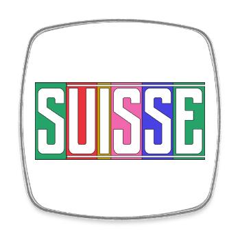 SCHWEIZ. HUMOR. LAND. FLAGGE. GENF. LAUSANNE - Viereckiger Kühlschrankmagnet - Weiß - Vorne
