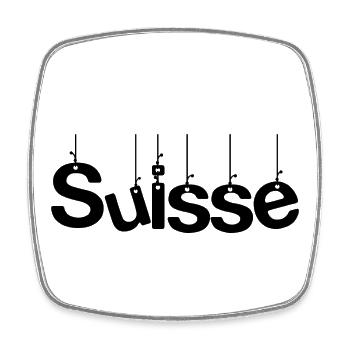SCHWEIZ. LAND. GENF. HUMOR. FLAGGE - Viereckiger Kühlschrankmagnet - Weiß - Vorne