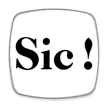 Sic! - Viereckiger Kühlschrankmagnet - Weiß - Vorne