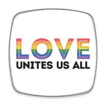 LGBT Pride Month - Liebe vereint uns alle - Viereckiger Kühlschrankmagnet - Weiß - Vorne