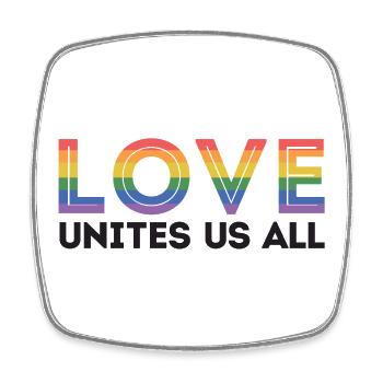 LGBT Pride Month - Liebe vereint uns alle - Viereckiger Kühlschrankmagnet - Weiß - Vorne