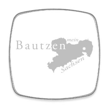 Bautzen - Mein Sachsen - Heimatstadt - Viereckiger Kühlschrankmagnet - Weiß - Vorne