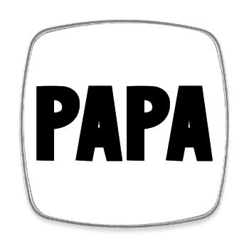 DAD. FATHER'S DAY. HAPPY FATHER'S DAY. HAPPY BIRTHDAY. - Square fridge magnet - white - Front
