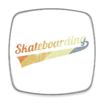 Retro Skateboarding - Square fridge magnet - white - Front