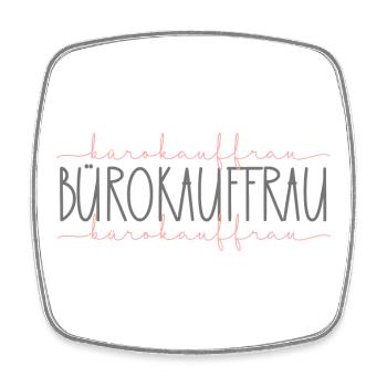 Bürokauffrau Geschenk Büro Schnörkel - Viereckiger Kühlschrankmagnet - Weiß - Vorne