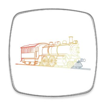 Locomotive Retro Style - Square fridge magnet - white - Front