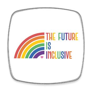 LGBT Pride Month - The Future is Inclusive - Square fridge magnet - white - Front