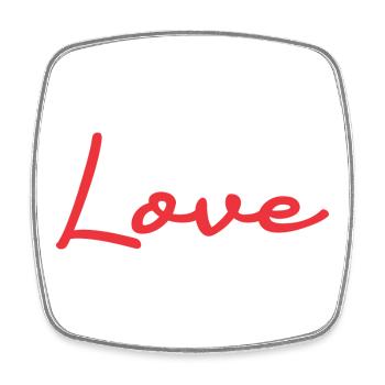 ICH LIEBE DICH. LIEBE. PAAR. GERADE VERHEIRATET. Junggesellinnenabschied - Viereckiger Kühlschrankmagnet - Weiß - Vorne