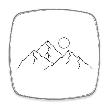 Moon Mountain Line - Square fridge magnet - white - Front