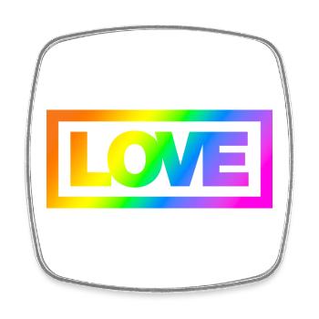 Typo LOVE Kontur Rainbow - Viereckiger Kühlschrankmagnet - Weiß - Vorne