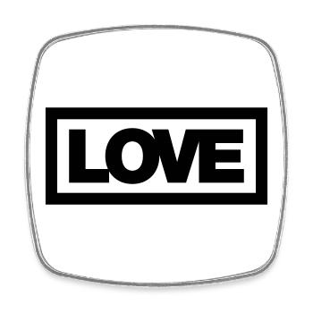 Typo LOVE Contour 1C - Magnet carré - blanc - Devant