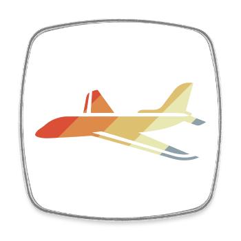 Vintage Flugzeug Grafik - Viereckiger Kühlschrankmagnet - Weiß - Vorne