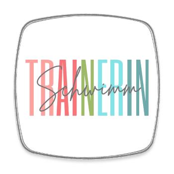 Trainerin Schwimmen Schwimmtrainerin Geschenk - Viereckiger Kühlschrankmagnet - Weiß - Vorne