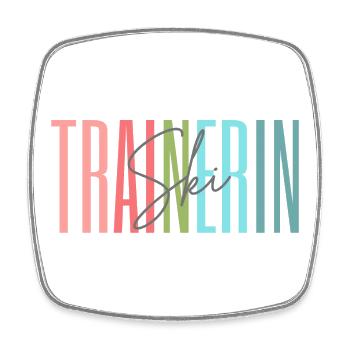 Trainerin Ski Skitrainerin Skilehrerin Geschenk - Viereckiger Kühlschrankmagnet - Weiß - Vorne