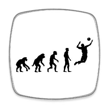 retro Volleyball Evolution Beachvolleyball Symbol - Viereckiger Kühlschrankmagnet - Weiß - Vorne