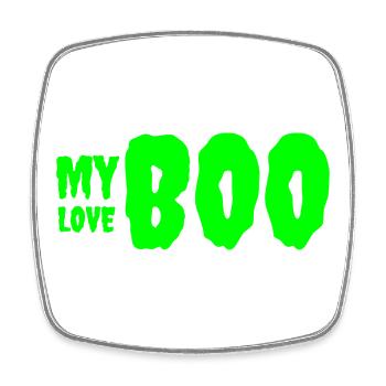Bold Green 'My Love' Birthday Text Design - Square fridge magnet - white - Front