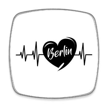 Herzschlag Berlin Liebe Herz Hauptstadt Symbol - Viereckiger Kühlschrankmagnet - Weiß - Vorne
