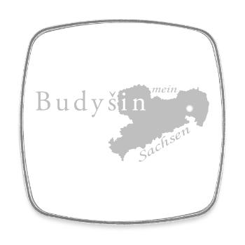 Budyšin (Bautzen) - Mein Sachsen - Heimatstadt - Viereckiger Kühlschrankmagnet - Weiß - Vorne