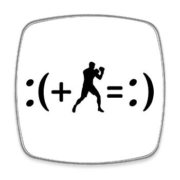 Boxing Makes Me Happy, Happiness Formula - Square fridge magnet - white - Front
