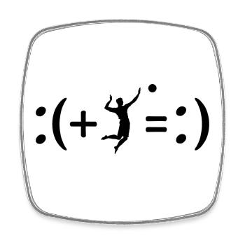 Volleyball makes me happy, happiness formula - Square fridge magnet - white - Front