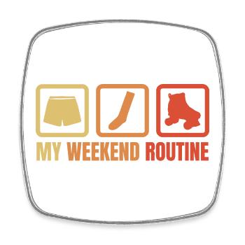 Weekend with roller skates - Square fridge magnet - white - Front