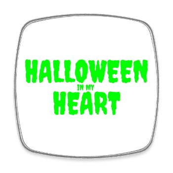 Halloween in My Heart Typography Design - Square fridge magnet - white - Front
