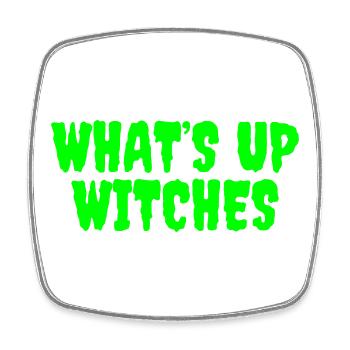 Lebendiges Grün Whats Up Hexen Design - Viereckiger Kühlschrankmagnet - Weiß - Vorne