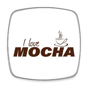 I LOVE MOCHA - Square fridge magnet - white - Front
